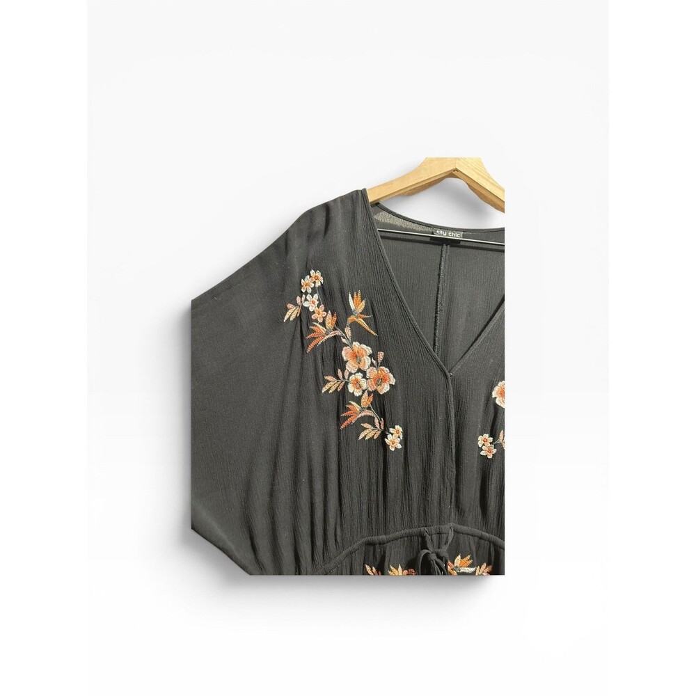 City Chic Seville Dress Women’s 20 Bohemian Tunic Embroidered Lagenlook Flowy - Picture 3 of 5